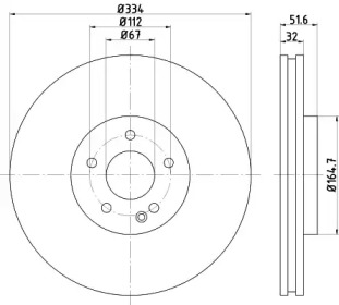 HELLA PAGID 8dd355122391 -  Тормозной диск